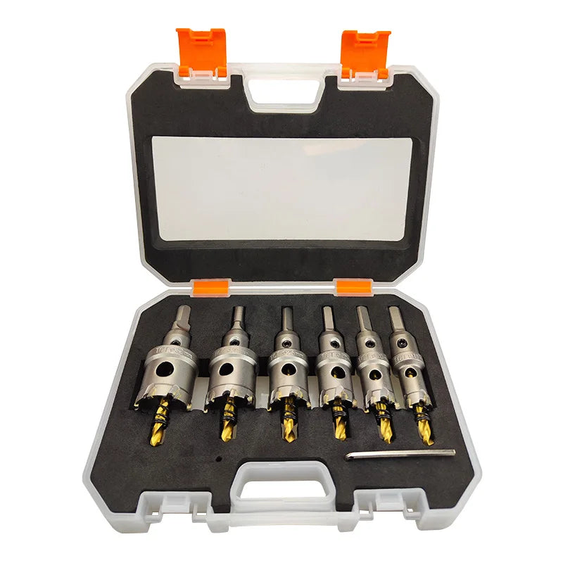 Coffret 6 Scies-Cloches TCT Carbure – Métal, Inox, Acier & Aluminium – Ø 16 à 32 mm - Shop Stone Creation