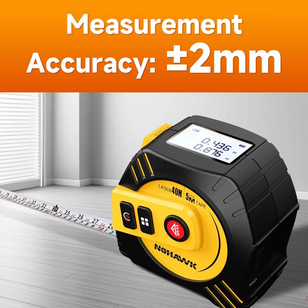 Mètre Laser 2-en-1 Rechargeable USB – Télémètre Laser 40 m / 80 m + Ruban 5 m - Shop Stone Creation