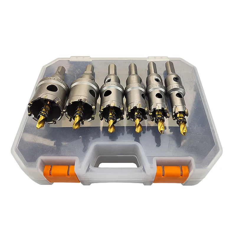 Coffret 6 Scies-Cloches TCT Carbure – Métal, Inox, Acier & Aluminium – Ø 16 à 32 mm - Shop Stone Creation