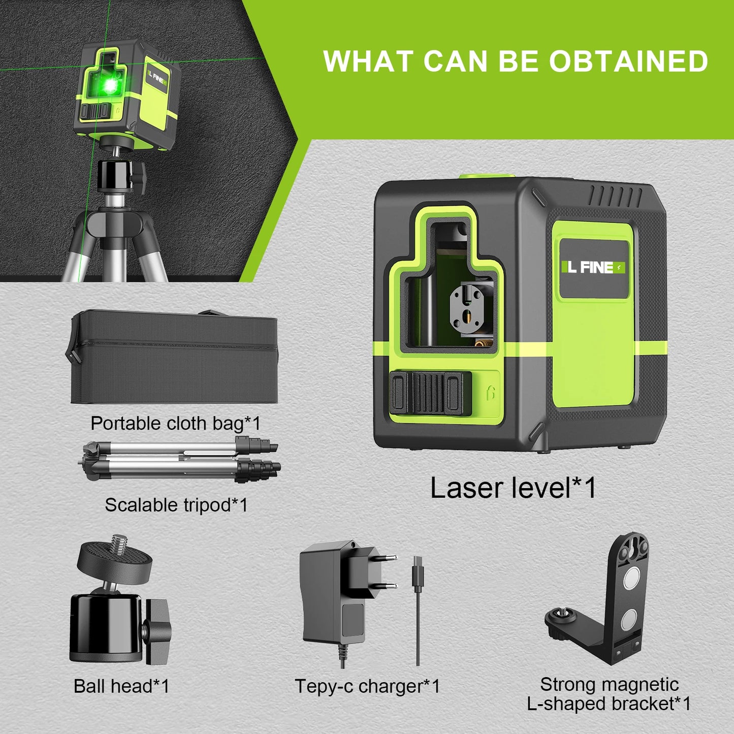 Niveau Laser LFINE 2 Lignes Auto-Nivelant – Laser Horizontal & Vertical Haute Précision - Shop Stone Creation
