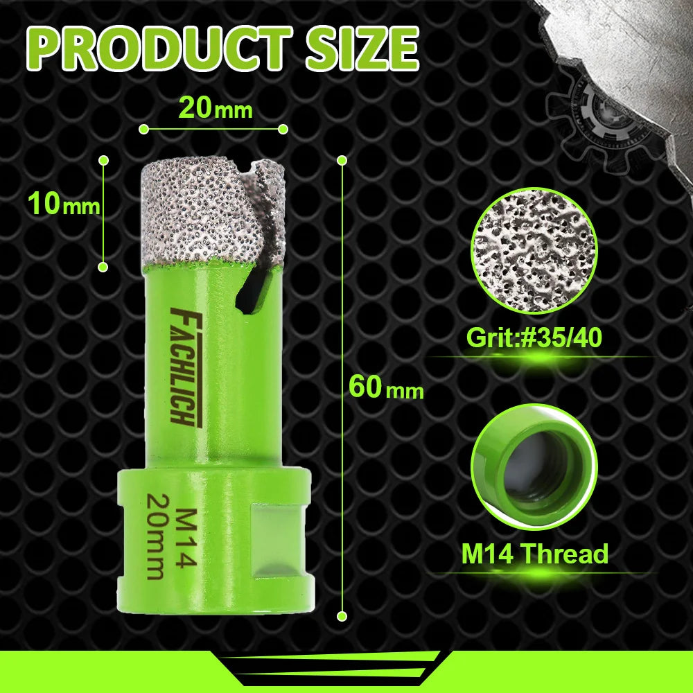 Trépan Diamanté M14 – Carrelage, Grès Cérame, Marbre & Granit – Ø 6 à 150 mm - Shop Stone Creation