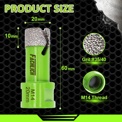 Trépan Diamanté M14 – Carrelage, Grès Cérame, Marbre & Granit – Ø 6 à 150 mm - Shop Stone Creation