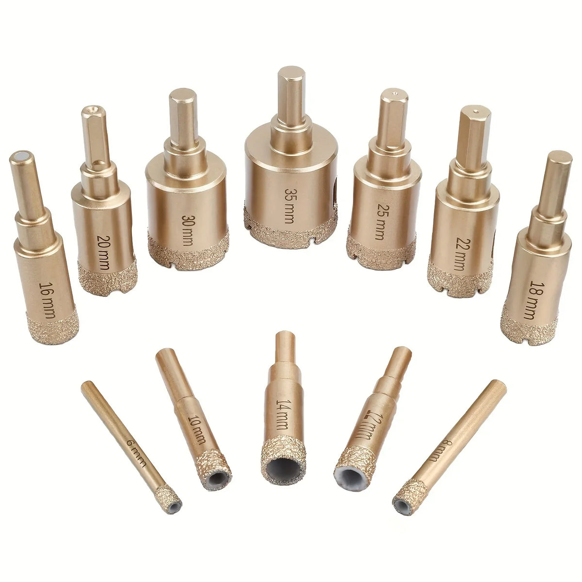 Coffret 12 Trépans Diamantés pour Carrelage, Grès Cérame, Marbre & Granit – 6 à 35 mm - Shop Stone Creation