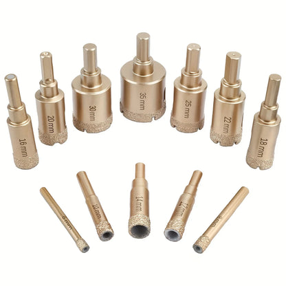 Coffret 12 Trépans Diamantés pour Carrelage, Grès Cérame, Marbre & Granit – 6 à 35 mm - Shop Stone Creation