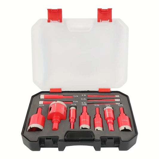 Coffret 12 Trépans Diamantés – Carrelage, Grès Cérame, Marbre & Granit – Ø 6 à 35 mm - Shop Stone Creation