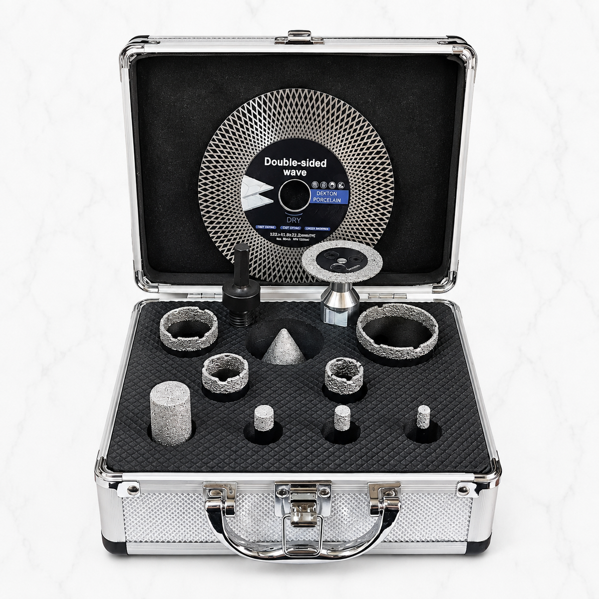 Coffret Professionnel 12 Pièces Diamant M14 pour Meuleuse – Perçage, Fraisage, Chanfreinage & Découpe Carrelage / Grès Cérame - Shop Stone Creation